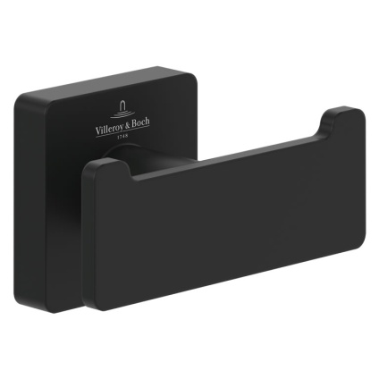 Cutout image of Villeroy & Boch Elements Striking Matt Black Double Robe Hook